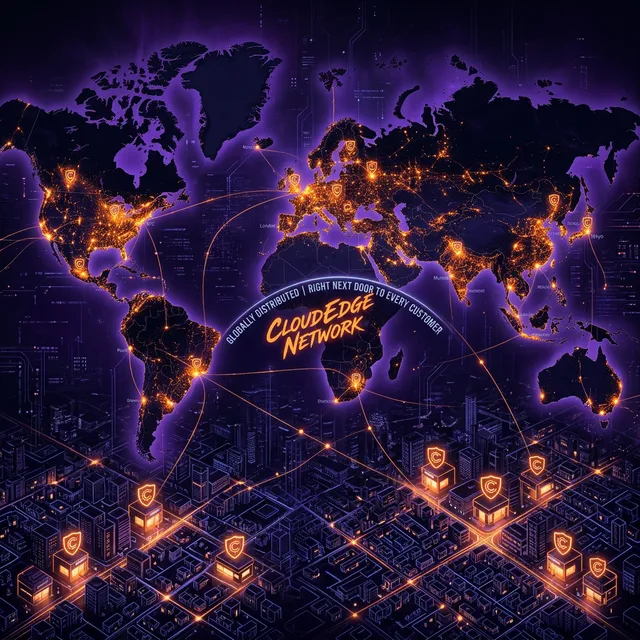 Neighborhood shop analogy representing global edge network reliability