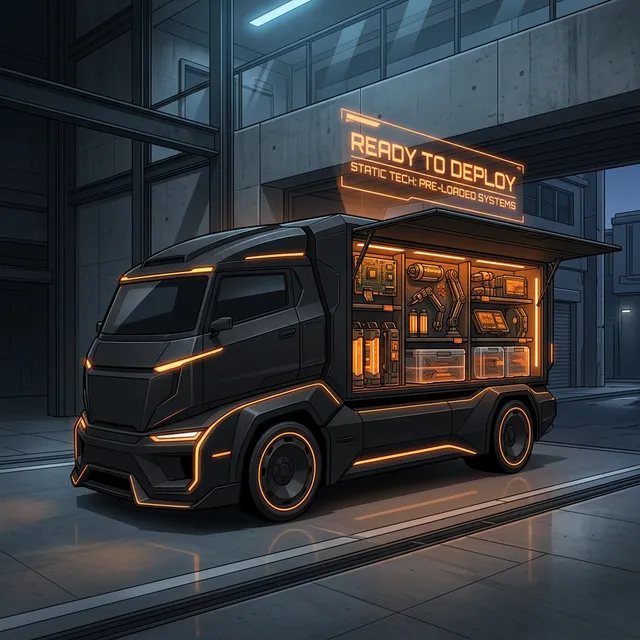 Pre-loaded truck analogy representing static site generation speed